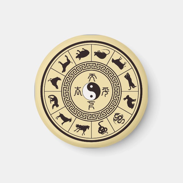 Das Tai Chi Zodiac Wheel Magnet (Vorne)