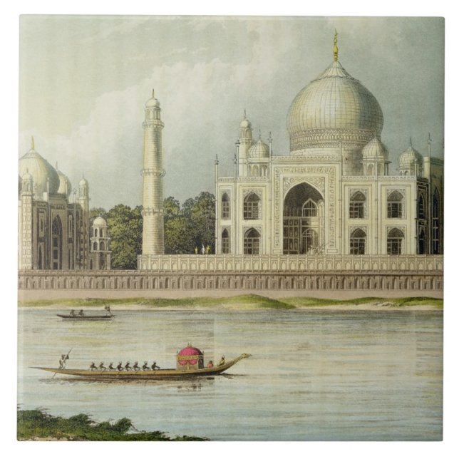 Das Taj Mahal, Grab des Kaisers Shah Jehan und Fliese (Vorderseite)
