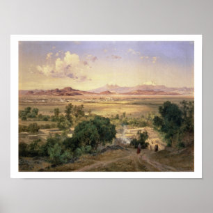 Das Tal Mexikos von der niedrigen Brücke von Tacub Poster