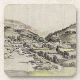 Das Tal von Llangollen (w/c auf Papier) Untersetzer