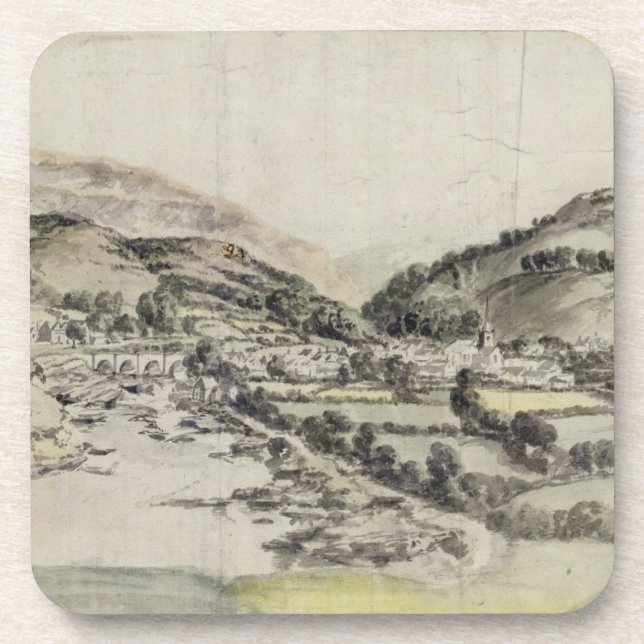 Das Tal von Llangollen (w/c auf Papier) Untersetzer (Vorderseite)