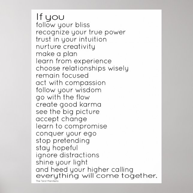 Das Tarot Manifesto Poster (Vorne)