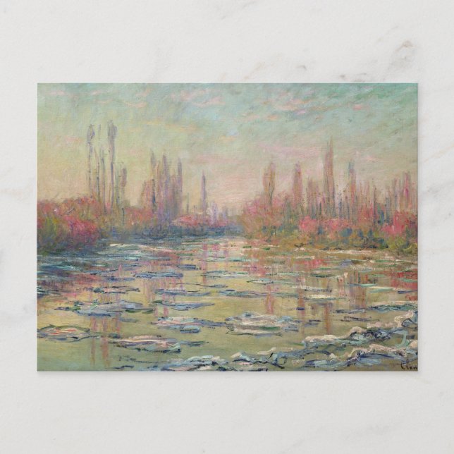 Das Tauwetter an der Seine, bei Vetheuil, 1880 Postkarte (Vorderseite)