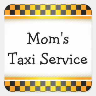 Das Taxi-Service der Mama Quadratischer Aufkleber