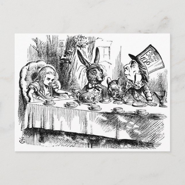 Das Tea-Party des Mad Hatter Postkarte (Vorderseite)
