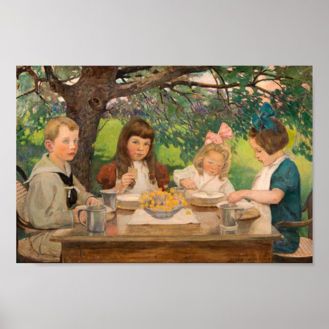 Das Tea-Party von Jessie Wilcox-Smith Poster (Vorne)