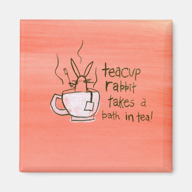 Das Teacup Rabbit nimmt ein Bad. In Tee! Magnet (Vorne)