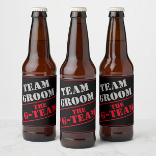Das Team der G-Teams Bierflaschenetikett