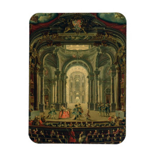 Das Teatro Reale in Turin (Öl auf Leinwand) Magnet