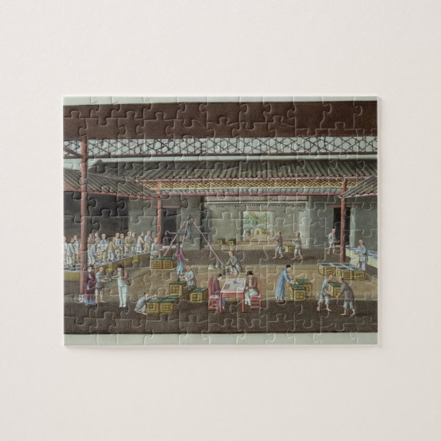 Das Tee-Depot (Gouache auf Seide) Puzzle (Horizontal)