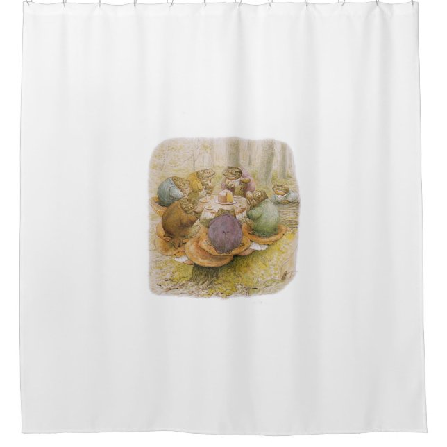 Das Tee-Party der Toads (von Beatrix Potter) Duschvorhang (Vorderseite)