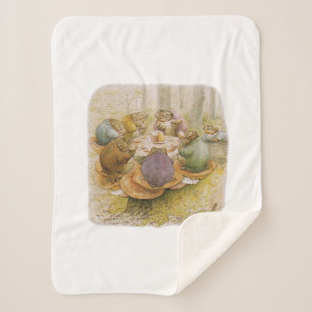 Das Tee-Party der Toads (von Beatrix Potter) Sherpadecke (Vorderseite)