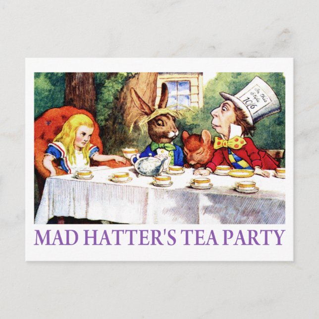 DAS TEE-PARTY DES MAD HATTER POSTKARTE (Vorderseite)