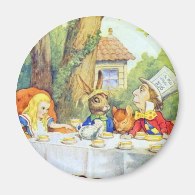 Das Tee-Party von Mad Hatters ist farbig Magnet (Vorne)