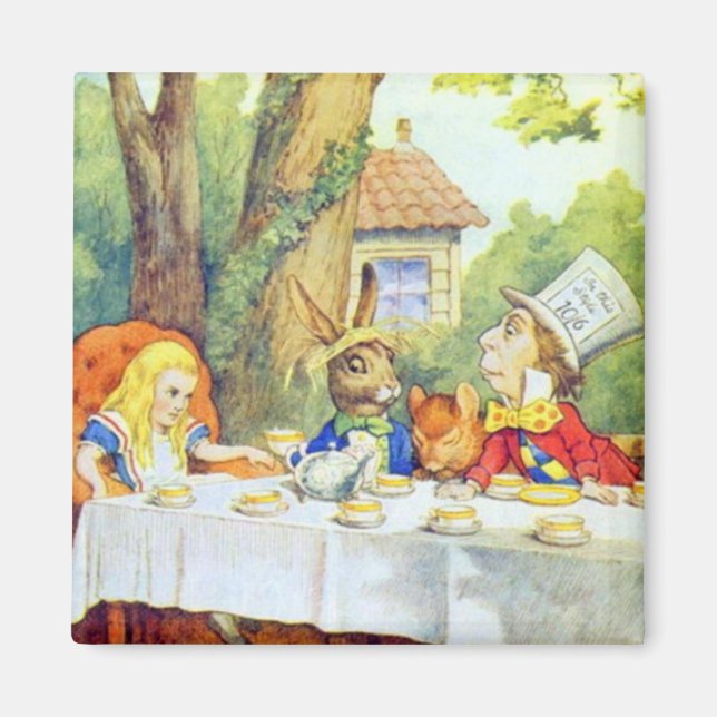 Das Tee-Party von Mad Hatters ist farbig Magnet (Vorne)