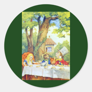 Das Tee-Party von Mad Hatters ist farbig Runder Aufkleber