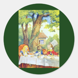 Das Tee-Party von Mad Hatters ist farbig Runder Aufkleber