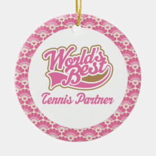 Das Tennis-Partner-Geschenk-Verzierung der Welt Keramik Ornament