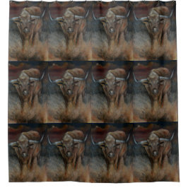 Das Texas Longhorn Stier Duschvorhang