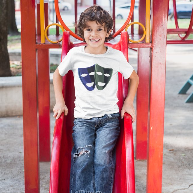 Das Theater maskiert Blau und Grün T-Shirt (Von Creator hochgeladen)