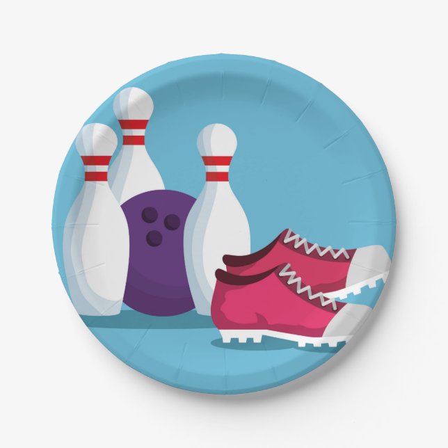 Das Thema des Party "10 Button Bowling" von Kid Pappteller (Vorderseite)