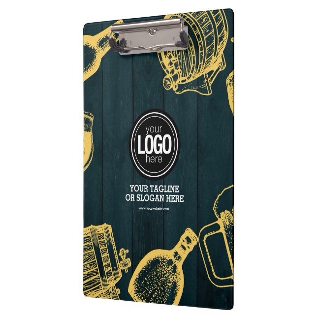 Das Thema Dunkelgrüne Brauerei personalisieren Klemmbrett (Links)