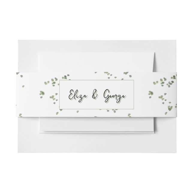 Das Thema Grüne Wälder in einer Hochzeit Einladungsbanderole (Vorderseite Beispiel)