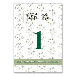 Das Thema Grüne Wälder in einer Hochzeit Tischnummer