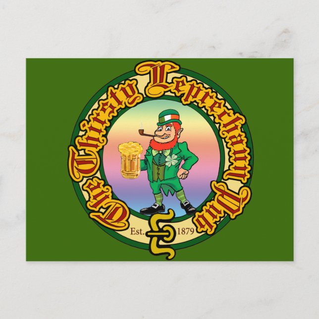 Das Thirsty Leprechaun Pub Postkarte (Vorderseite)