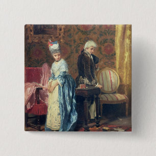 Das tiff der Liebhaber, 1872 (Öl auf Platte) Button