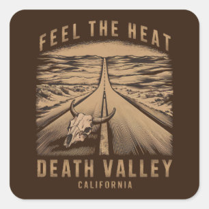 Das Todestal Kalifornien fühlt sich heiß Quadratischer Aufkleber