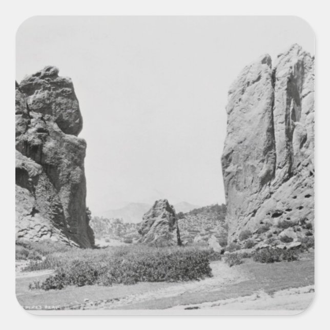 Das Tor und Pike's Peak Quadratischer Aufkleber (Vorderseite)