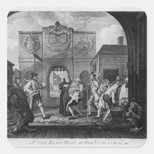 Das Tor von Calais oder das Riffriff Quadratischer Aufkleber (Vorderseite)