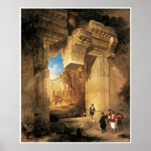 Das Tor zum Großen Tempel von Baalbek, 1841 Poster
