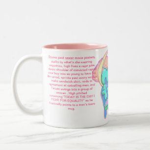 Das Tradgedy, der Kampf, die Riss-Tasse der Männe Zweifarbige Tasse