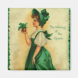 "Das Tragen des Grün" Vintage-Karte, 1907 Magnet