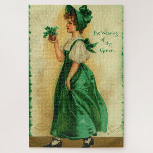 "Das Tragen des Grün" Vintage-Karte, 1907 Puzzle