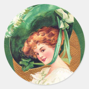 Das Tragen des grünen Aufklebers Runder Aufkleber