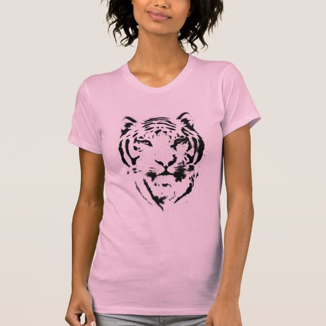 Das Trägershirt der Tiger-Schablonen-Frauen T-Shirt (Vorderseite)