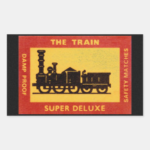 Das Train Vintage Match Label Rechteckiger Aufkleber