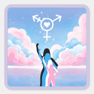 Das Trans Signal Quadratischer Aufkleber