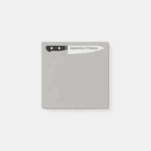 Das Transchiermesser des Koch personifizieren Post-it Klebezettel