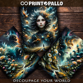 Das träumliche Mädchen, das sich zukünftig selbst  Geschenkpapier Set