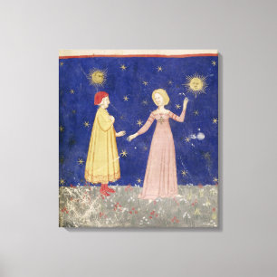 Das Treffen von Dante und Beatrice Leinwanddruck