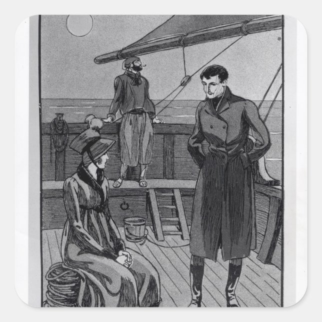 Das Treffen zwischen Orso und Miss Nevil Quadratischer Aufkleber (Vorderseite)