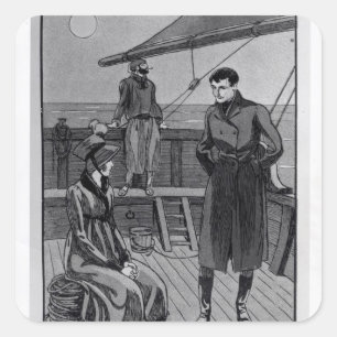 Das Treffen zwischen Orso und Miss Nevil Quadratischer Aufkleber