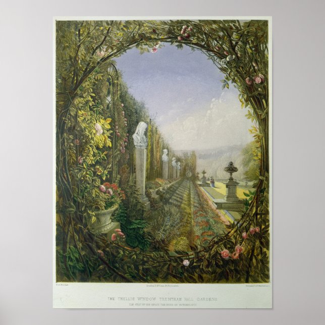 Das Trellis-Fenster, die Trentham Hall Gardens Poster (Vorne)
