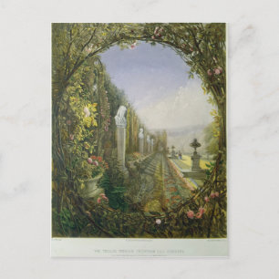 Das Trellis-Fenster, die Trentham Hall Gardens Postkarte