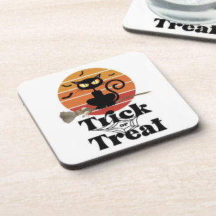 Das Trick-or-Treat-Abenteuer der Hexenkatze Getränkeuntersetzer