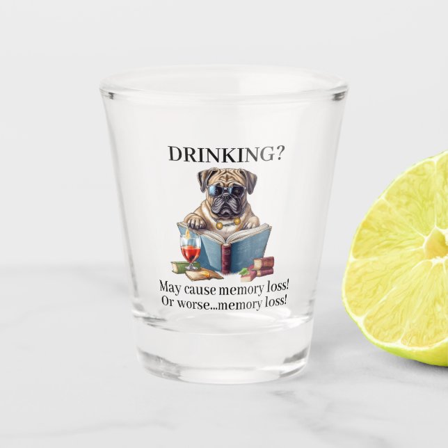Das Trinken amerikanischer Bulldoggen kann zu eine Schnapsglas (Vorderseite)